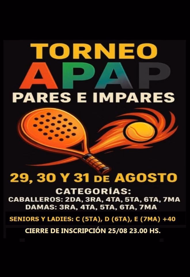 ¿Cuándo es el torneo de pádel en Paraná?