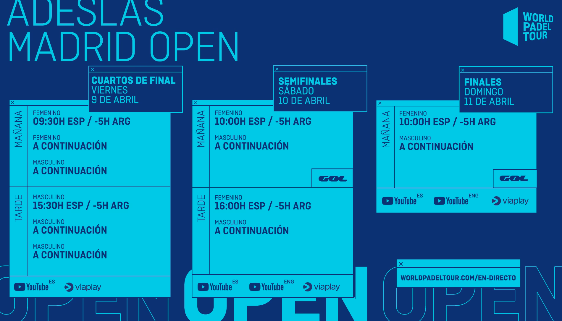 ¿Cuáles son los nuevos torneos del World Padel Tour?