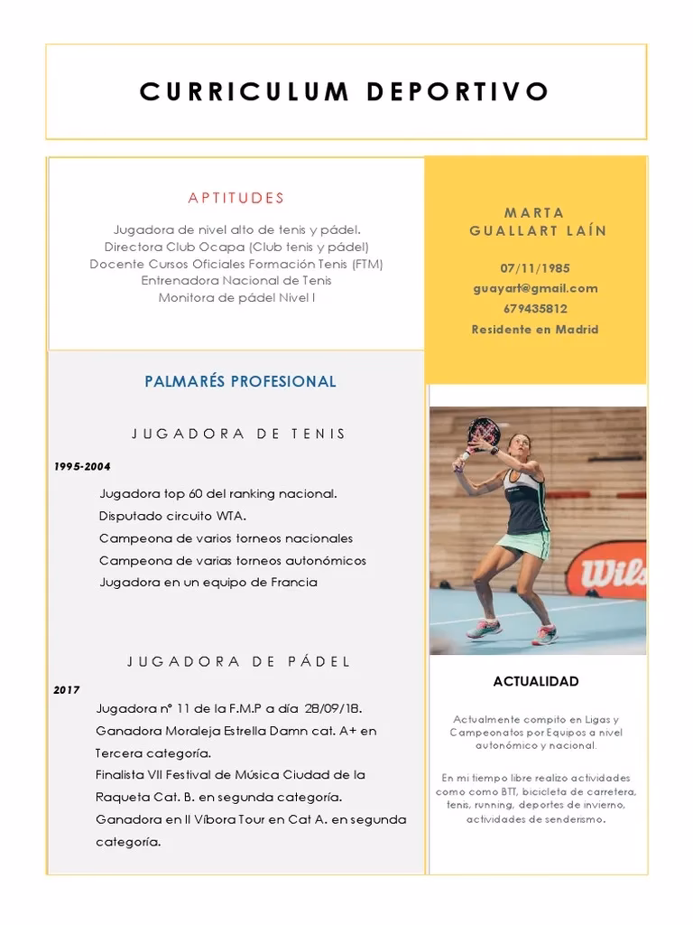 ¿Qué es un CV deportivo?